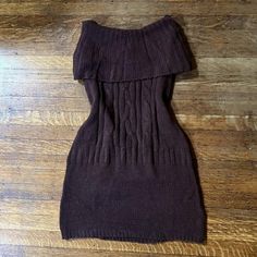 Brown off shoulder sweater dress. Y2k 2000s era.... | Depop