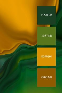 an abstract background with green and yellow colors in the form of liquid or fluid waves