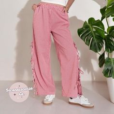 Our Side Tie Long Pants feature a Gingham Print, and come in a variety of colours. These comfy, lightweight Casual Lounge Pants are perfect for summer 🍓 These Trendy Summer Pants can be worn casually or dressed up!  Our Side Tie Gingham Print Pants would make the perfect gift! We hope to make you feel beautiful and comfy in your skin with our range of comfy wear!  Thank you for shopping with us!💕 Lots and lots of love Incandescenza Co✨💋 http://incandescenzaco.etsy.com/ ➡️ for more options 💗 -------------- PLEASE CONTACT ME IF YOU HAVE ANY QUESTIONS --------------------------- Trendy Summer Pants, Loose Trousers Women, Trousers Women Casual, Lounge Trousers, Striped Linen Pants, Wide Leg Lounge Pants, Pj Bottoms, Loose Trousers, Polyester Pants