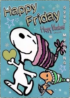 happy friday snoopy and his friend