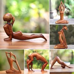 wooden figurines of different poses and body shapes