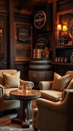 English Pub Aesthetic, Whiskey Room Man Caves, Whiskey Lounge Home, Home Whiskey Bar, Speakeasy Home, Basement Pub Ideas, Bar Design Ideas Home, English Pub Interior