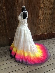 a dress made out of tulle and fabric