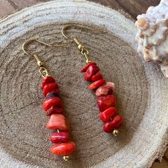 New Loose Natural Red Coral Gold Plated Sterling Silver Hook Handmade Earrings Coral Earrings Red Beaded Gemstone Earrings Boho Native Earrings Shell Handmade Hippie Earrings Dangle Gold Beach Summer Jewelry For Women. These Summer Beauties Have 6-8mm Red Coral Natural Chip Beads, Gold Plated Findings And Ear Wires. Earrings For Women. Yes, Please. Ilove To Rock A Great Pair Of Earrings. Stone, Crystal, Lampwork, Beaded Earrings, Well I Love All Of Them! These Beautiful Earrings Are Lightweight Red And Green Jewelry, Red Beaded Jewelry, Red Bead Earrings, Native Earrings, Red Coral Earrings, Gold Beach, Earrings Stone, Stone Chips, Hippie Earrings