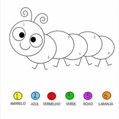 the very hungry caterpillar coloring page with numbers and colors for children to color