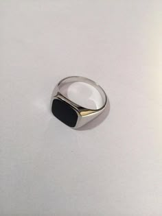 Pinky ring, Signet ring with Black square Onyx Seal Made of sterling silver and onyx stone  Please note in the notes to seller at checkout. your ring size The product will arrive to you packed in gift box and padded envelope to maintain the product  Our jewelry are water resistant and comes with 1 Mens Ring Silver, Pinky Ring Mens, Silver Rings For Men, Silver Pinky Ring, Onyx Ring Men, Onyx Signet Ring, Ring Boy, Signet Rings Women, Rings Men