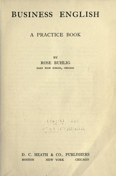 an old book with the title business english