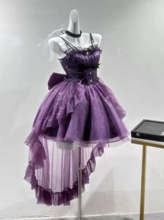 Gown Dress For Women, Kawaii Summer, Mini Dress Cute, Purple Mini Dress, Ball Gown Dress, Princess Skirt, Dress Bow, Light Dress, Purple Mini Dresses