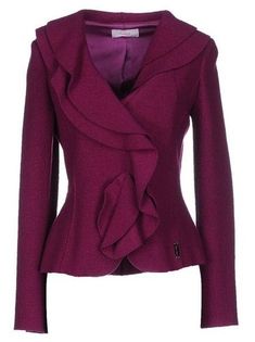 Clothing Pattern Design, Purple Blazers, African Print Tops, Ruched Sleeve Blazer, Purple Blazer, Boucle Jacket, Purple Jacket, Collar Jacket, Cute Jackets