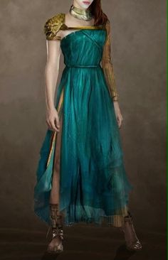 The sort of casual, city dress Gwen and Maya would be given to wear. Something different with the sleeves. Haute Couture, Asgard Dress, Asgardian Dress, Fantasy Dresses, City Dress, Dress Images