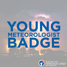 young meteorlogist badge with lightning in the background and text reading young metrologist badge