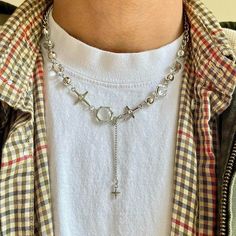 Y2k Chrome Crystal Orb Pendant Choker Necklace These Chains Are Unisex :)! Stainless Steel Chain Brand New Y2k Chrome, Guy Jewelry, Streetwear Jewelry, Boys Necklace, Crystal Orb, Grunge Jewelry, Pendant Choker Necklace, Y2k Necklace, Mens Summer Outfits