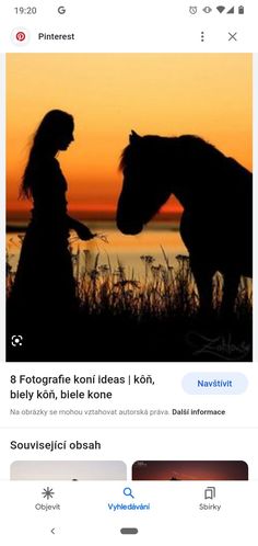 a woman standing next to a horse in front of a sunset with the caption's name on it