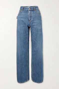 Blue High-rise straight-leg jeans | BOTTEGA VENETA | NET-A-PORTER Simple White, Menswear Inspired, Mode Vintage, Looks Vintage, White Tank, Outfits Casuales, Net A Porter, Wide Leg Jeans, Straight Jeans