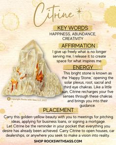 raw citrine crystal meaning - Google Search Yellow Agate Crystal Meaning, Tangerine Quartz Crystal Meaning, Citrine Crystal Benefits, Citrine Stone Meaning, Citrine Affirmation, Citrine Benefits, Citrine Crystal Meaning, Citrine Properties, Citrine Meaning