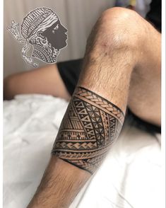 a man with a tattoo on his leg