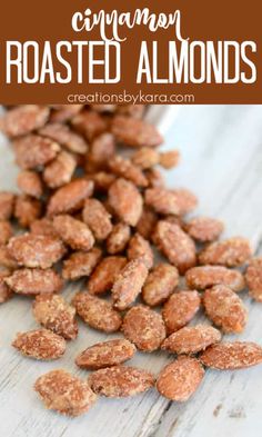 cinnamon roasted almonds with text overlay