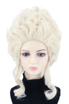 PRICES MAY VARY. Authentic Medieval Look: Capture the essence of a regal queen with this blonde, curly beehive wig inspired by vintage palace styles. Versatile Costume Accessory: Perfect for Halloween, cosplay, or theatrical performances, this wig adds a touch of historical flair. Durable Synthetic Fibers: Crafted from high-quality synthetic fibers for a natural look and feel that lasts through multiple wears.The curly texture is easy to style and mold to achieve desired looks. ONE SIZE FITS MOS Paper Wigs, Beehive Wig, Colonial Wigs, Medieval Queen, Beehive Wigs, Vintage Palace, Curly Waves, White Blonde, Costume Wigs