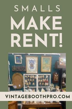 smalls make rent at vintage booth with pictures on the wall and an old clock