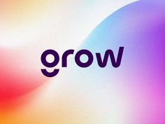 the word grow is displayed on an abstract background