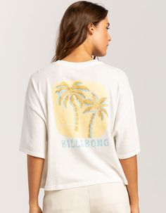 Billabong Still Chill Skimmer Tee. Graphic Screened On Left Chest And Back. Ribbed Crew Neckline. Short Sleeve. Skimmer Length. Loose Fit. 100% Cotton. Machine Wash. Imported. Model Is Wearing A Size Small. Model Measurements:height: 5'8" Bust: 34"waist: 25"hips: 37.5" Surf Style Clothes, Grafic Tees, Summer Sweatshirt, Cute Clothing Stores, T Shorts, Beach T Shirts, Top Graphic Tees, Back To School Outfits, Summer Tshirts