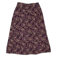 Vintage Womens A-Line Skirt Maroon Long 90s Floral M Vintage Skirt, Long Skirt, A Line Skirts, Vintage Ladies, Women Accessories, Clothes For Women, Floral, How To Wear, Clothes