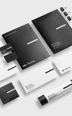 black and white stationery mockups with business cards