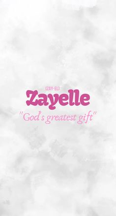 a white and pink background with the words yavel kayelle god's greatest gift