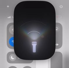 an app icon with the image of a light bulb on it's side and other icons in the background