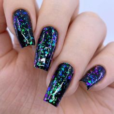 Blk Nails, Violet Aura, Nail Primer, Purple Nail Designs, Holographic Nail Polish, Cute Acrylic Nail Designs, Holographic Nails, Coffin Nails Designs, Blue Violet