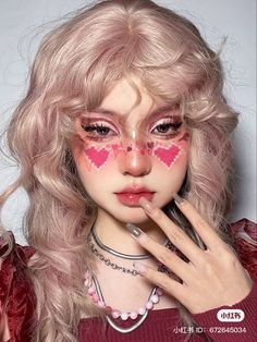 Heart Face Makeup, Aesthetic Face, Gyaru Makeup, Ulzzang Makeup, Fotografi Digital, Makeup Aesthetic, Pink Eyeshadow