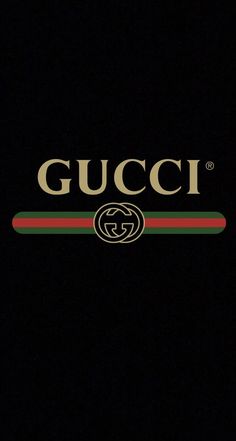 the gucci logo on a black background