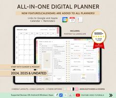 the all - in - one digital planner is available for $ 10 99 and includes an ipad