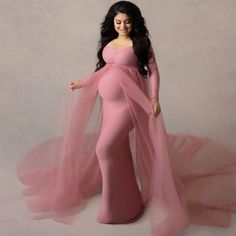 Pink Maternity Dress Photography, Vestidos Para Baby Shower, Dress For Pregnant, Dress For Pregnant Women, Tulle Maternity Dress, Pink Maternity Dress, Maternity Dresses Photography, Tulle Long Dress, Maternity Photography Props