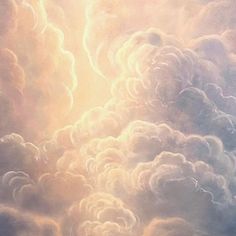 an oil painting of clouds in the sky