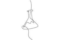 a single line drawing of a vase