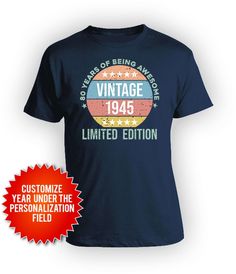 80th Birthday Gift Ideas for Grandpa Bday Present for Grandma Custom T Shirt Personalized Year B Day Tshirt Vintage 1945 Distressed Tee - Etsy Canada