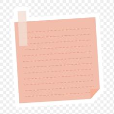 a pink piece of paper on a white background with lines in the middle and bottom