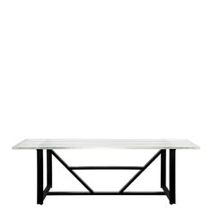 a white marble table with black metal legs