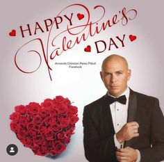 a man in a tuxedo standing next to a heart with roses on it