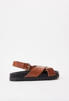 ShoeDazzle Leather Brown female Fashion >> Shoes >> Sandals >> Strappy Faux Leather regular Buckle Fatima Flat Sandal Fashion Shoes Sandals, Sandals Strappy, Shoe Dazzle, Female Fashion, Strappy Sandals, Flat Sandals, You Bag, Brown Leather, Shoes Sandals