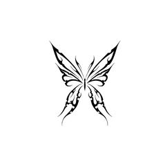 a black and white butterfly tattoo design