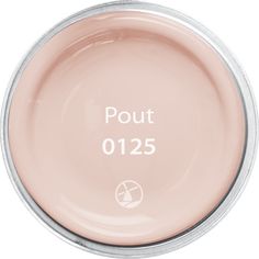 a pink nail polish with the words pout 0125 in white lettering on it