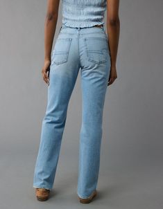 AE Stretch Super High-Waisted Straight Jean Cute Jeans Straight Leg, Cheap Straight Leg Jeans, Slim Fit High Rise Flare Jeans, Slim Fit High Rise Casual Flare Jeans, Casual High Rise Slim Fit Flare Jeans, Light Indigo Fitted Straight Leg Jeans, Fitted Light Indigo Straight Leg Jeans, High Rise Slim Fit Flare Jeans, High Rise Slim Fit Denim Blue Flare Jeans