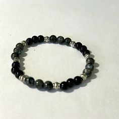 Nwot Men’s Beaded Stretch Bracelet In Black, Silver And Gray. A Great Gift Or Purchase For Any Guy That Loves Bracelets. If Any Of Our Bracelets Are Purchased In Bundles Of 2 Or More A Discount Will Be Given Adjustable Black Stretch Bracelet With Silver Beads, Adjustable Black Bracelet With Silver Beads, Casual Black Jewelry With Spacer Beads, Black Spiritual Bracelets With Silver Beads, Spiritual Black Bracelets With Silver Beads, Casual Silver Bracelets With Spacer Beads, Casual Silver Stretch Bracelet With Black Beads, Guys Bracelets, Mens Beaded Bracelets