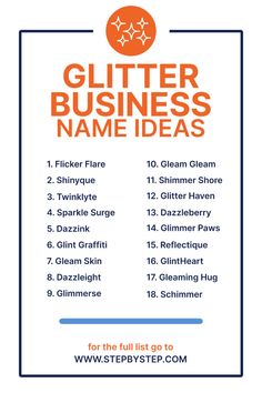 Glitter Business Name Ideas Sparkles Glitter, Sparkle