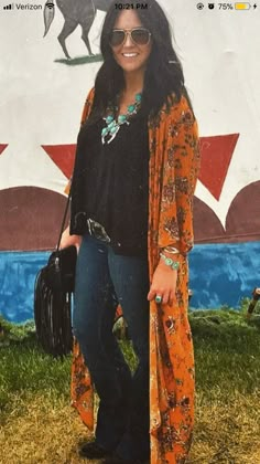 But minus the necklace and maybe a smaller belt Western Wear Trends 2023, Squash Necklace Outfit, Plus Size Boho Western Fashion, Western Kimono Outfit, Western Style Outfits For Women, Western Outfits Women Spring, Squash Blossom Necklace Outfit, Plus Size Rodeo Outfits For Women, Bohemian Style Plus Size