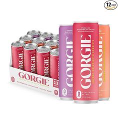 GORGIE Original Variety, Sugar-Free Natural Energy Drink Sparkling, Healthy Energy Drinks - Green Tea, Biotin, B Vitamins -150mg Caffeine, Vegan, & Low Calorie (Pack of 12) Watermelon Crush, Natural Energy Drinks, Healthy Energy Drinks, B Vitamins, Healthy Energy, Flavored Tea, Energy Drink, Natural Energy, Vitamin B