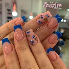 Carcase Iphone, Nails Art Designs, Cherry Nails, Dots Nails, Nail Idea, Blue Nail, Easter Nails