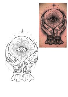 two hands holding an all seeing eye tattoo